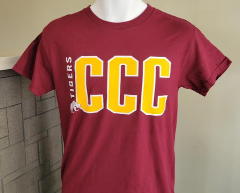 Adult Tee CCC S/S Maroon-White- Gold