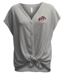 Button Front Tied Top